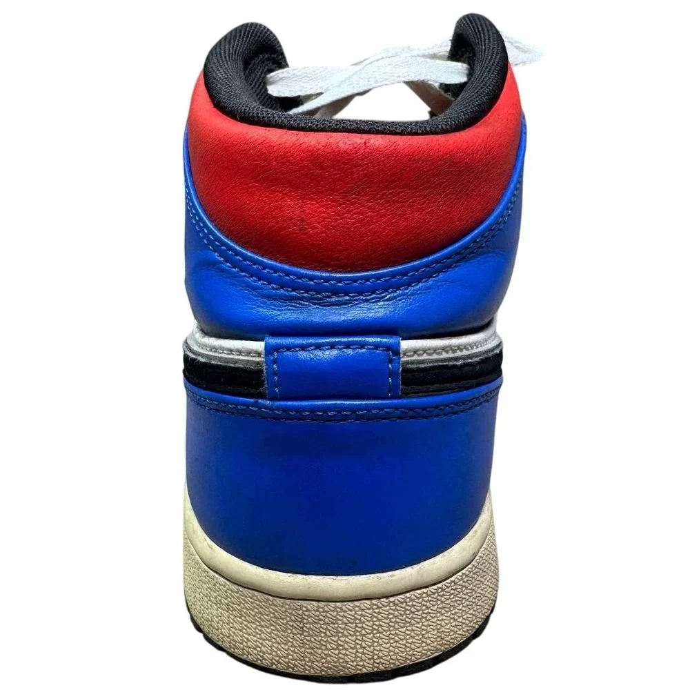 Nike Air Jordan 1 Mid Top 3 Men 8.5 Red‎ Blue Retro Basketball 554724-124